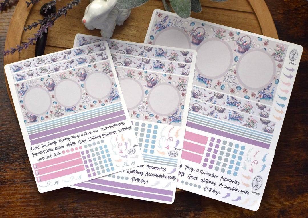 Plum Paper Monthly Dashboard Planner Stickers #3, Easter - Etsy