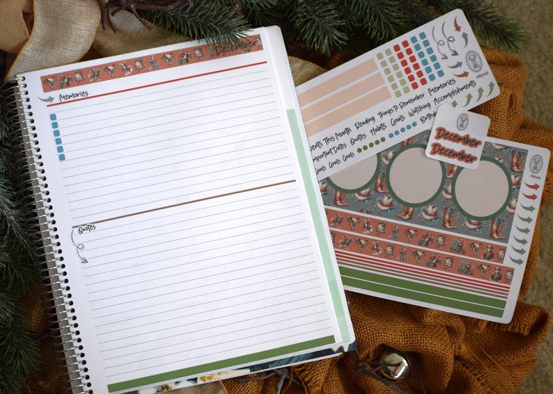 Plum Paper 8.5x11 Monthly Dashboard Planner Stickers #16 Western Santa ...