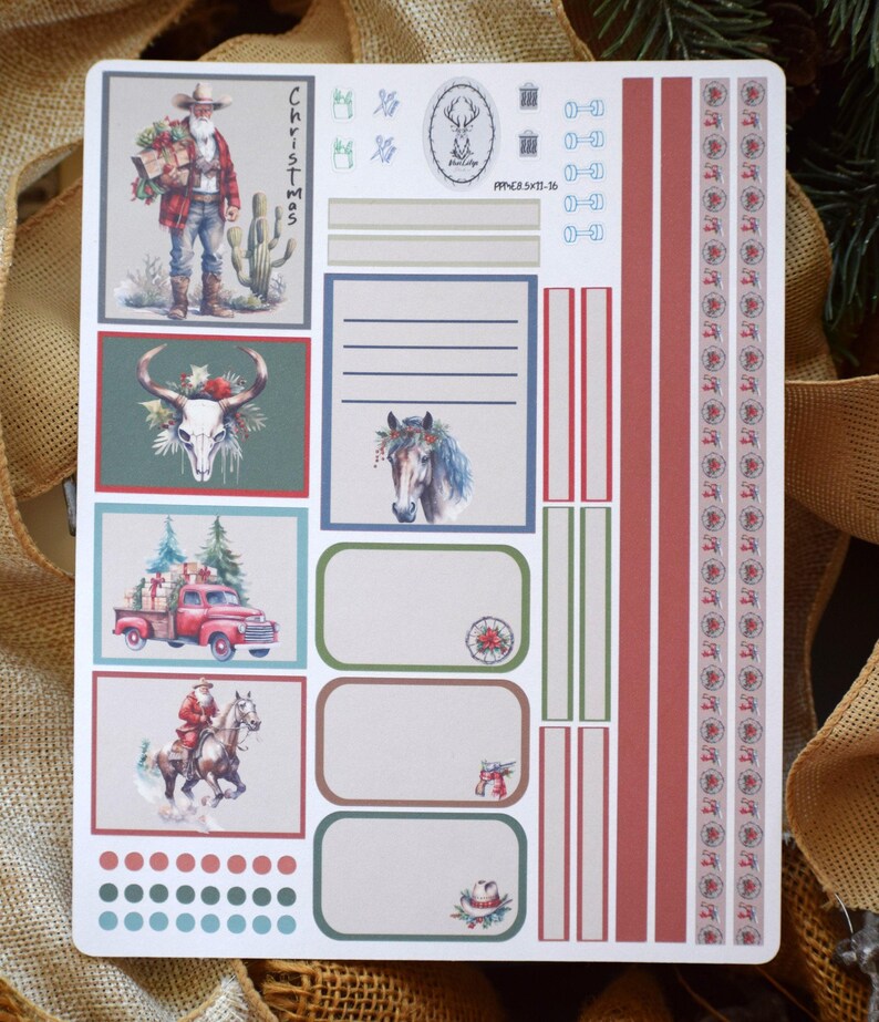 Plum Paper 8.5x11 ME, Weekly Planner Sticker Kit #16, Western Santa - Etsy