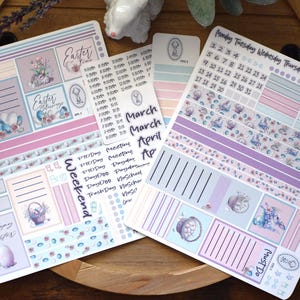 Plum Paper 7x9 Hourly Weekly Planner Sticker Kit #3, Easter