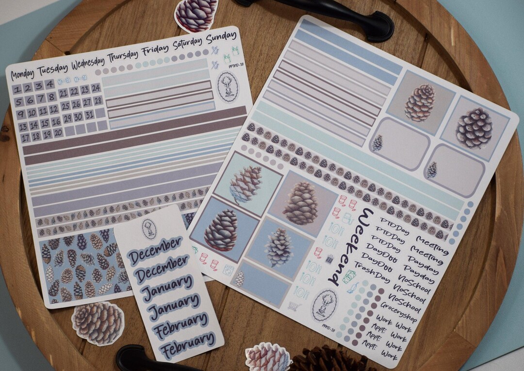 Plum Paper 7x9 Notes and Days Weekly Planner Sticker Kit #18, Winter of ...