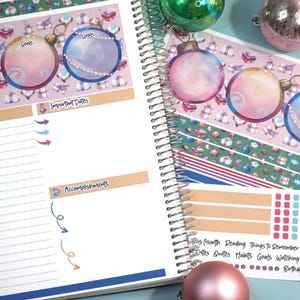 Plum Paper 8.5x11 Monthly Dashboard Planner Stickers #17 Baubles Baubles Baubles