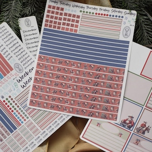 Plum Paper 7x9 Daily Weekly Planner Sticker Kit #16, Western Santa
