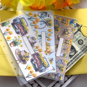 Sobres laminados para efectivo A6, sobres laminados para efectivo A7, sobre para carpeta de efectivo, diseño &quot;Daffodil Delight&quot;