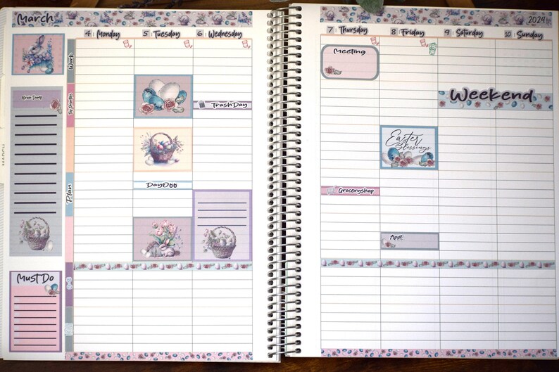 Plum Paper 8.5x11 ME, Weekly Planner Sticker Kit #3, Easter - Etsy