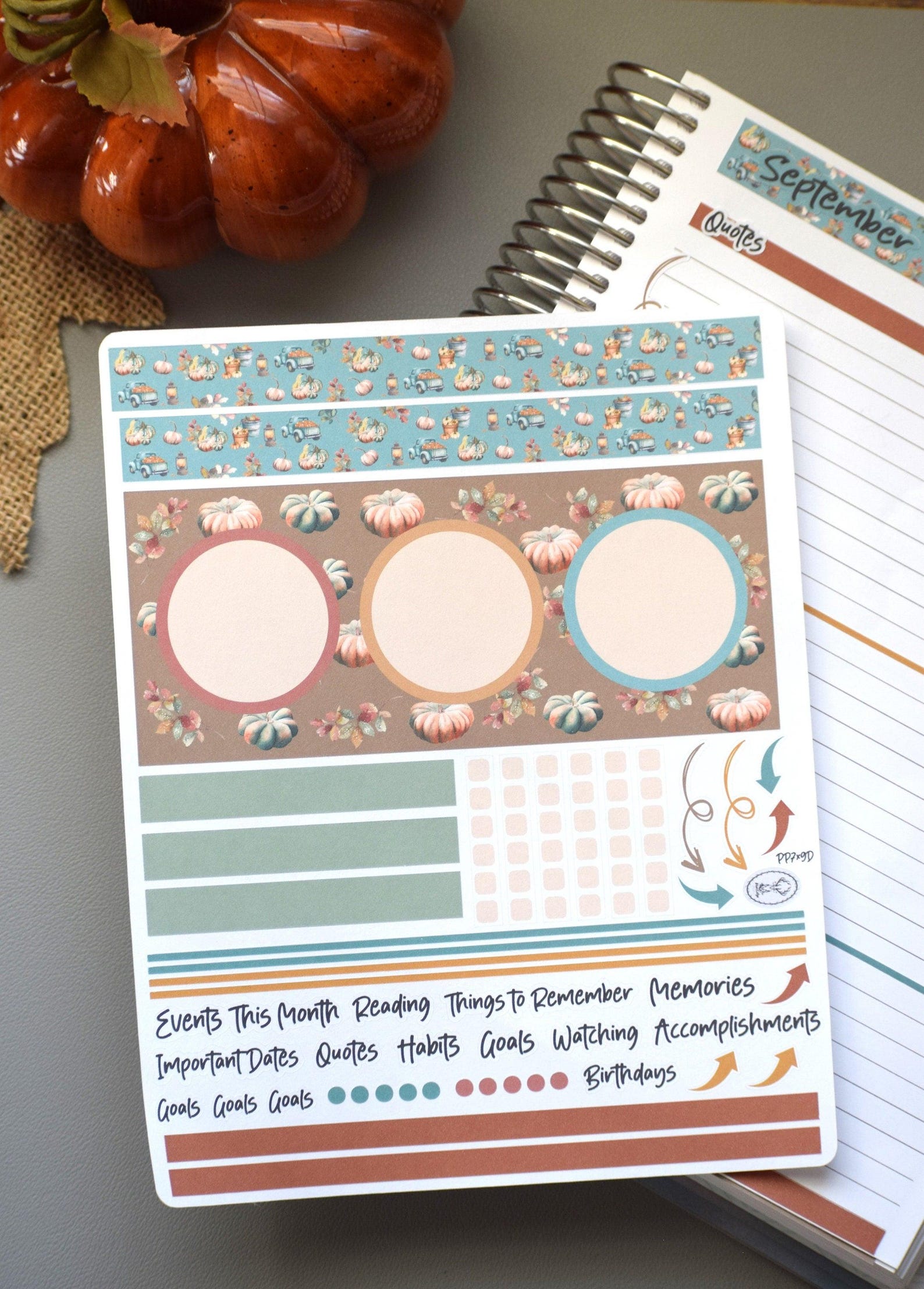 Plum Paper 7x9 Monthly Dashboard Planner Stickers, #14 Autumn Blue ...