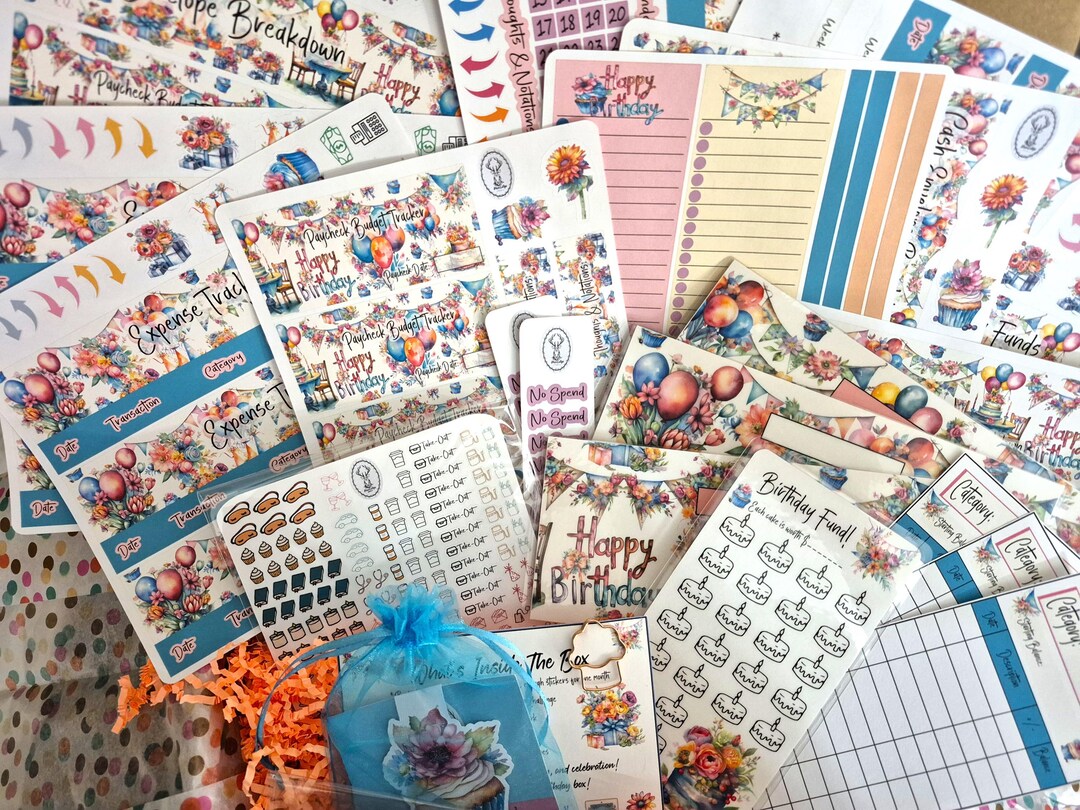 TBM BBP Workbook Sticker Kit, Birthday Theme Box! - Etsy
