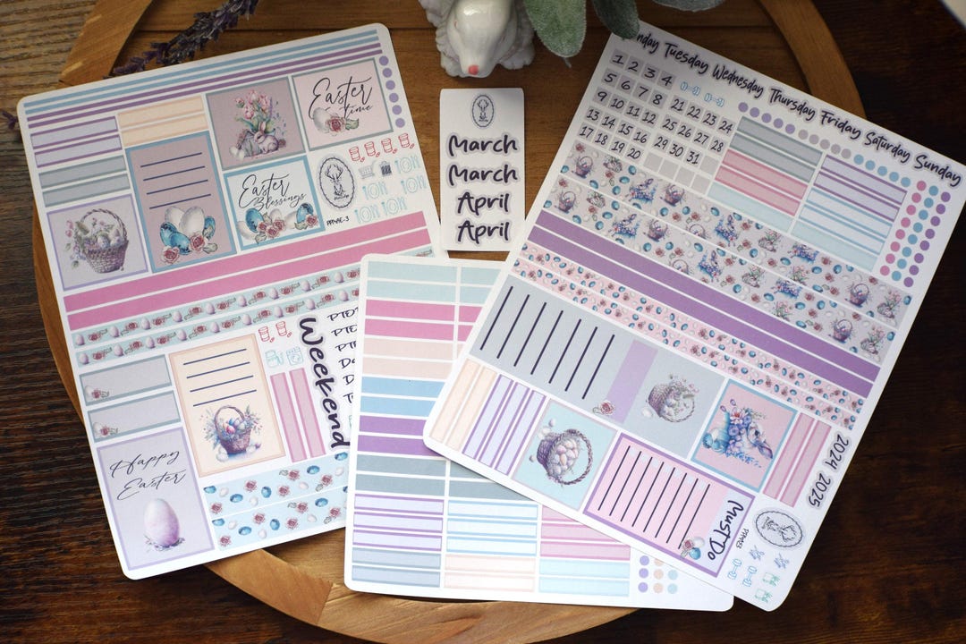 Plum Paper 7x9 MAE Weekly Planner Sticker Kit #3, Easter - Etsy