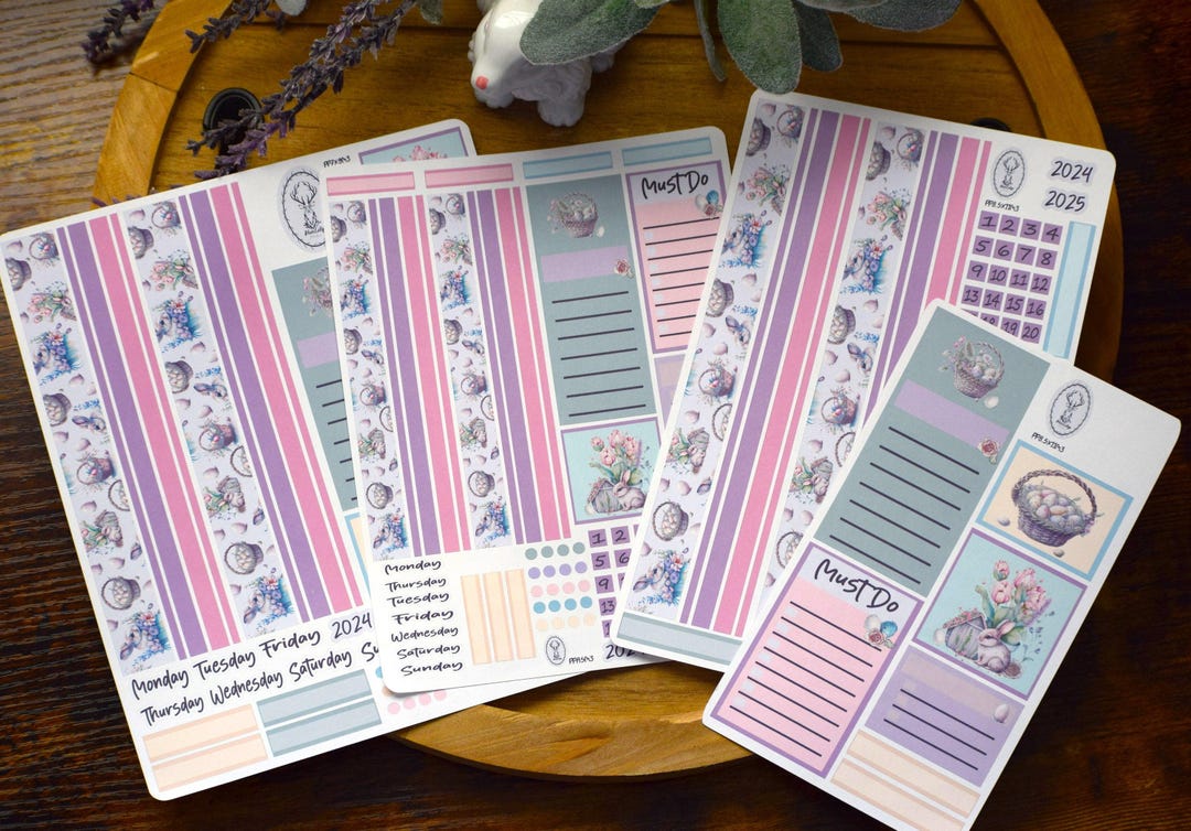 Pretty Planner Header Plum Paper Monthly Header Sheet Planner Stickers #3, Easter - Etsy
