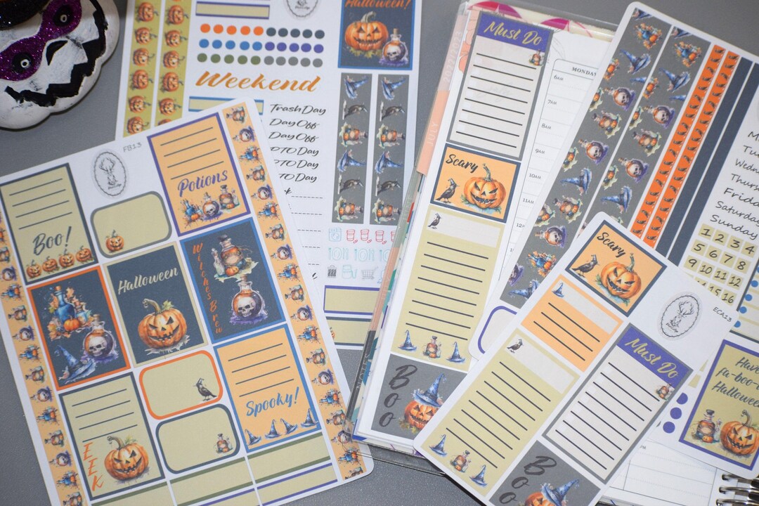 Erin Condren 7x9/ TBM Weekly Planner Sticker Kit #13, Halloween - Etsy