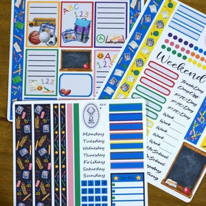 Erin Condren 7x9/TBM Wochenplaner Sticker Kit #8, Back to School Kids Theme