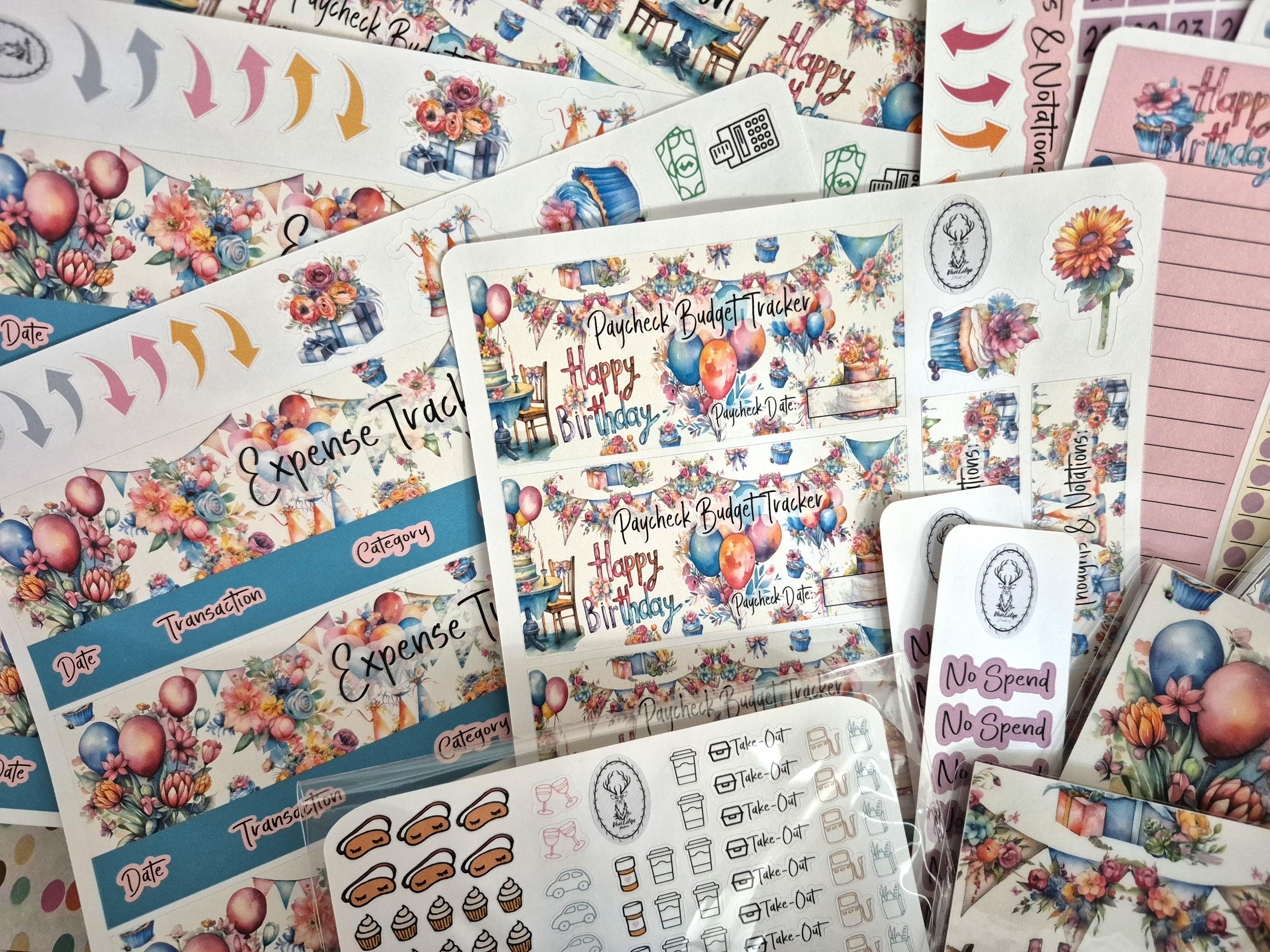 TBM BBP Workbook Sticker Kit, Birthday Theme Box! - Etsy
