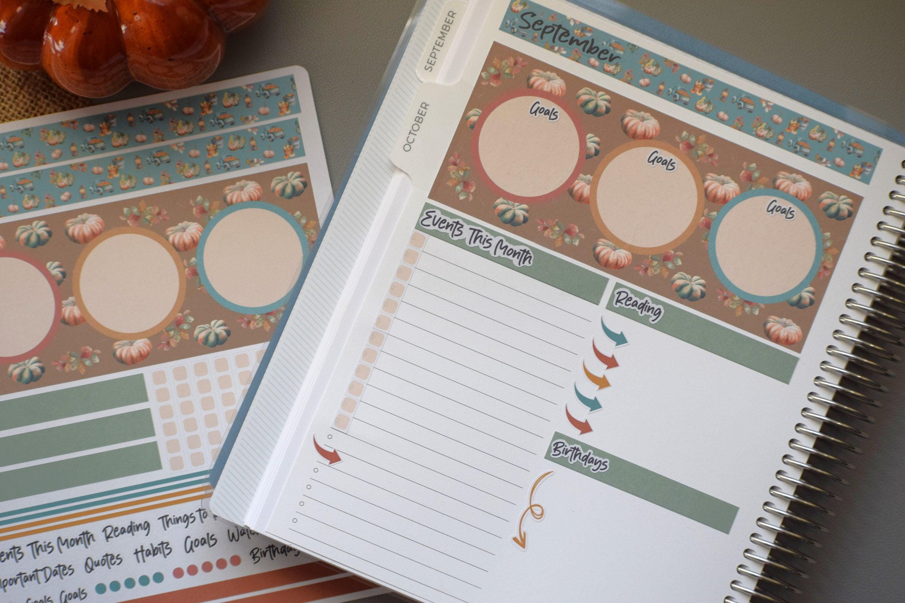 Plum Paper 7x9 Monthly Dashboard Planner Stickers, #14 Autumn Blue ...