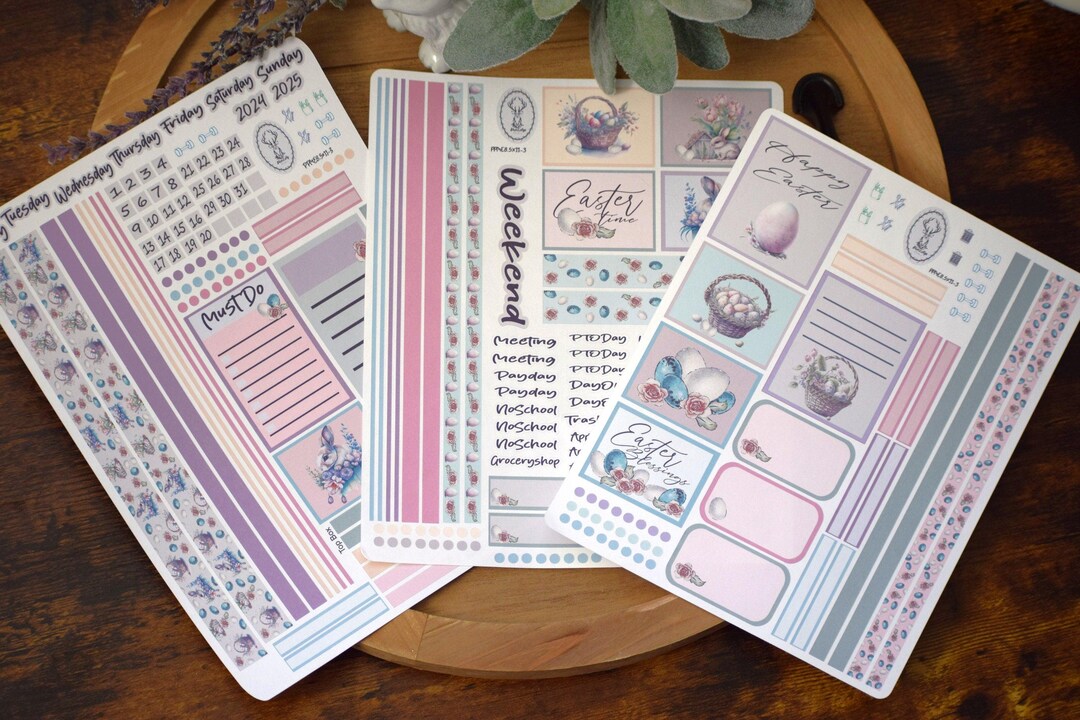 Plum Paper 8.5x11 ME, Weekly Planner Sticker Kit #3, Easter - Etsy