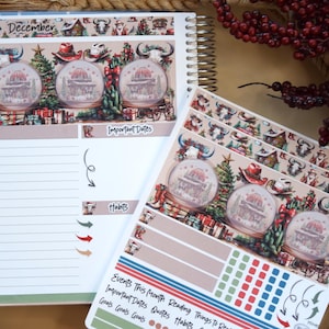 Plum Paper Monthly Dashboard Planner Stickers Western Christmas