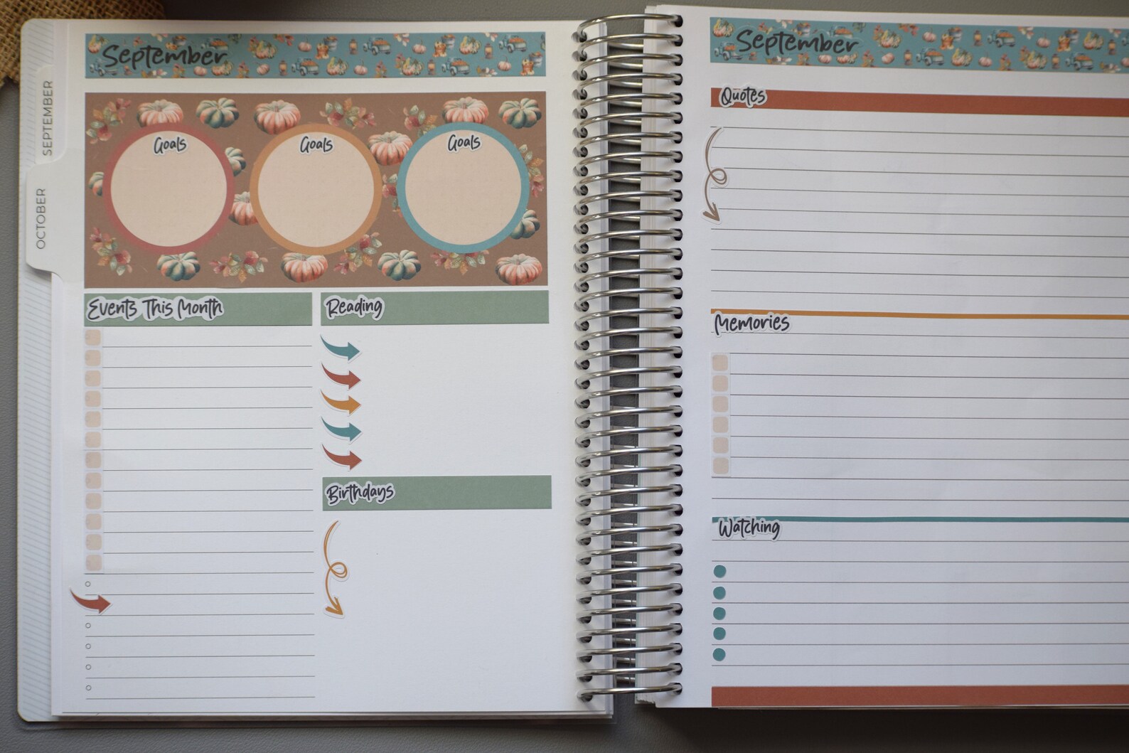 Plum Paper 7x9 Monthly Dashboard Planner Stickers, 14 Autumn Blue Truck ...