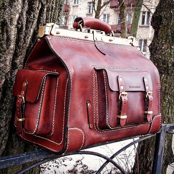 Leather vintage style Doctor Bag Etsy