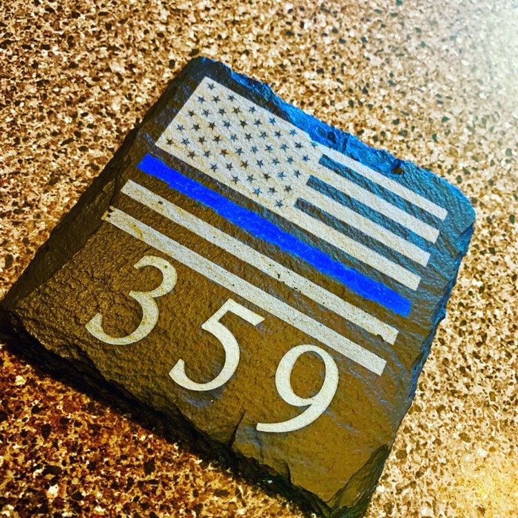 Custom Thin Blue Line Slate Coasters - Etsy