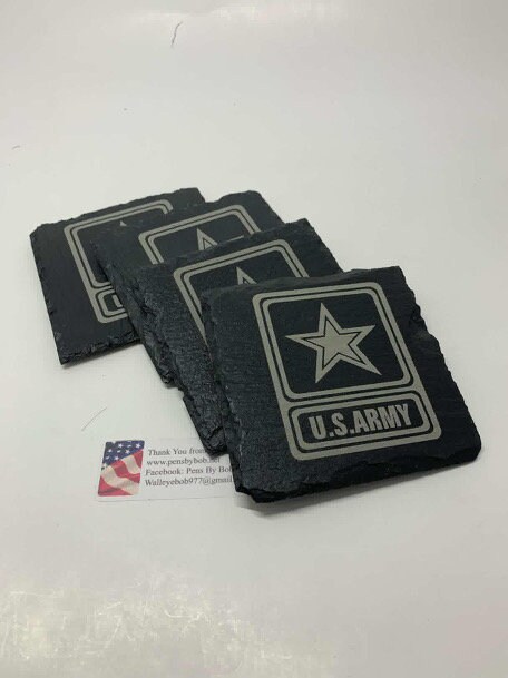 Military Laser-engraved Slate Coasters Army Navy Marines Air Force - Etsy
