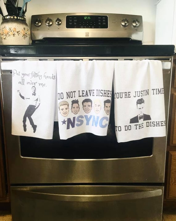 NSYNC kitchen towels Justin Timberlake towels | Etsy