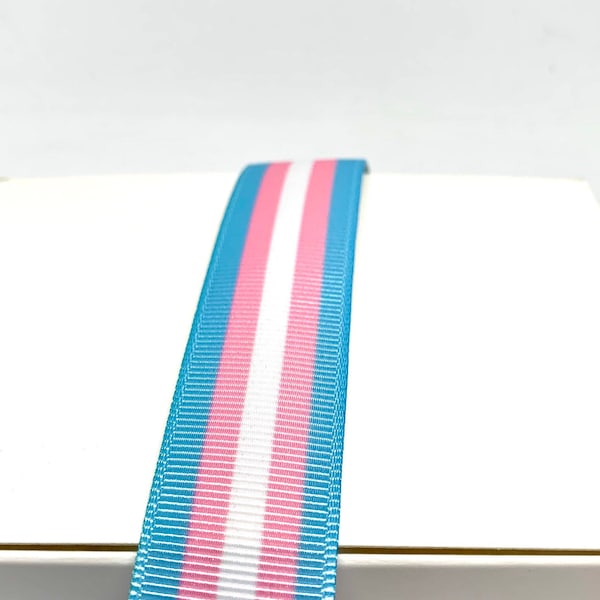 Pastel Transgender Grosgrain Ribbon 1 Yard