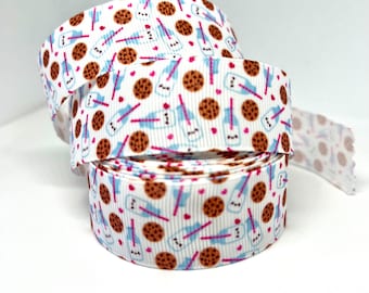 Milk and Cookies 25mm Grosgrain Ribbon 1 Yard