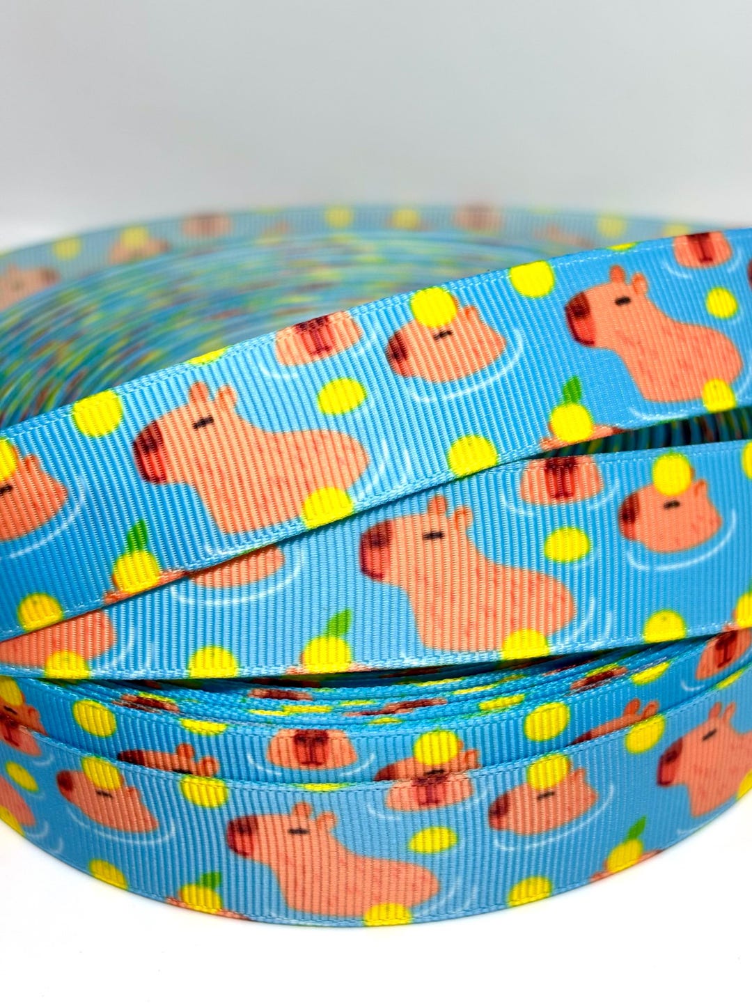 Swimming Capybara Grosgrain Ribbon – 22mm Wide – Sold by the Yard - Etsy