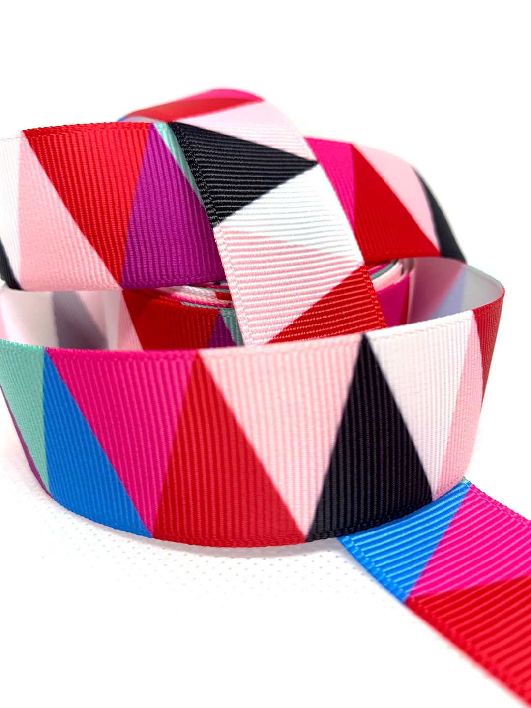 Triangle Shape Ribbons Triangle Patterned Red Grosgrain Ribbon 1 Yard 25mm - Etsy