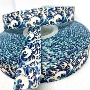 Painting Waves Grosgrain Ribbon 1 Yard