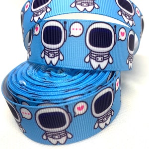 Cartoon Astronaut Grosgrain Ribbon 1 Yard 22mm