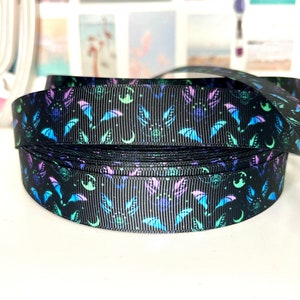 Gothic Bats Grosgrain Ribbon 1 Yard 22mm