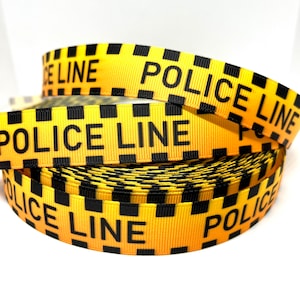 Police Line Grosgrain Ribbon 1 Yard 22mm