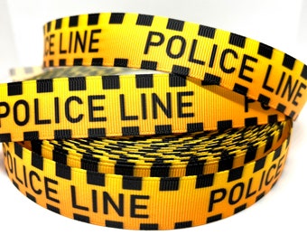 Police Line Grosgrain Ribbon 1 Yard 22mm