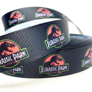 Jurassic Park Dark Mode Grosgrain Ribbon 1 Yard