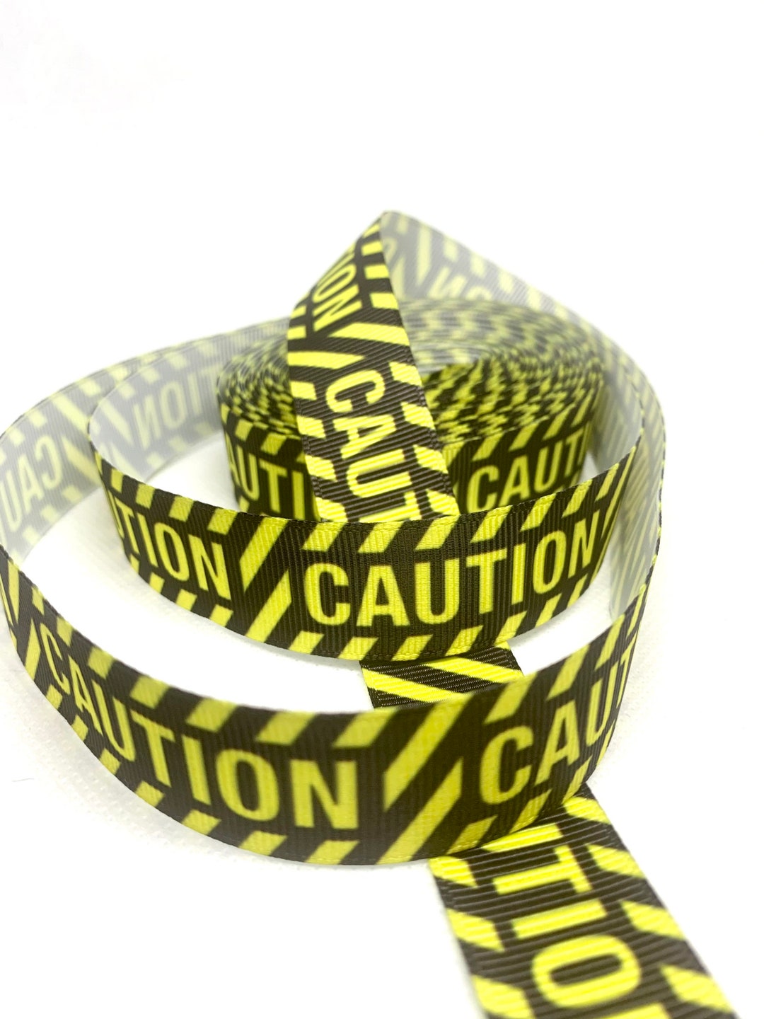 Precaution Ribbons Caution Sign Grosgrain Ribbon - 22mm Wide - Sold by the Yard - Etsy