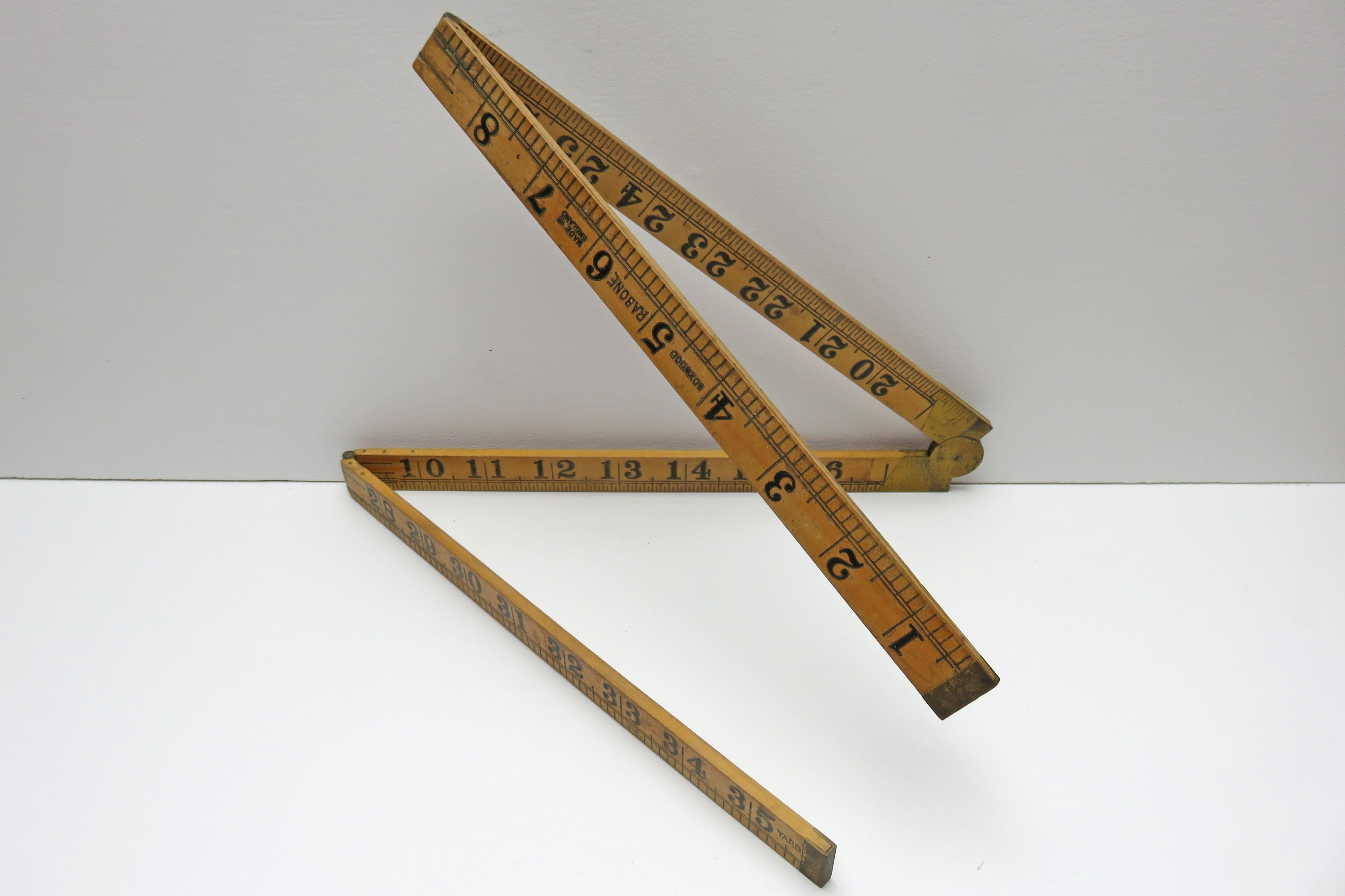 Vintage Measuring Stick, Yellow Carpenter Meter, Zig Zag Ruler, Extension  Rule, Yard Stick, Primitive Tool, Vintage Measure. 