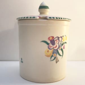 Vintage Poole Pottery floral preserve pot c.1960s