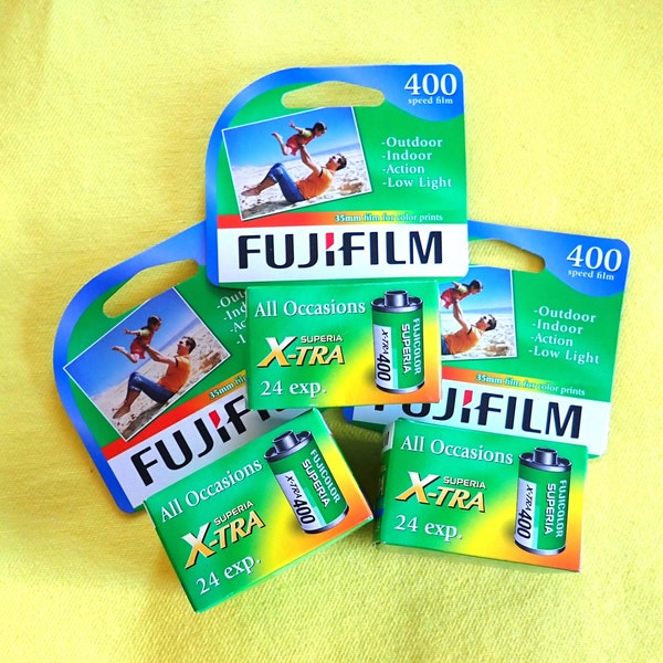 3 Rolls of Expired Fujifilm Superia X-Tra 35mm Film, 400 Speed, 24 Exposures, Expired 03/2019
