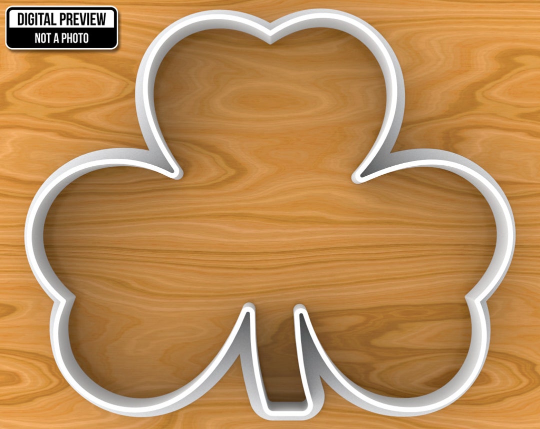 Shamrock Leaf Cookie Cutter Selectable Sizes Sharp Edge Etsy