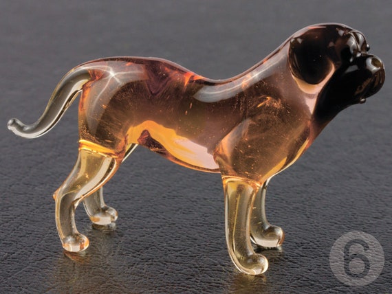 Art Blown Glass Figurine of the Bullmastiff dog