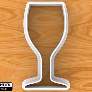 Wine Glass Cookie Cutter, Selectable sizes, Sharp Edge Upgrade Available