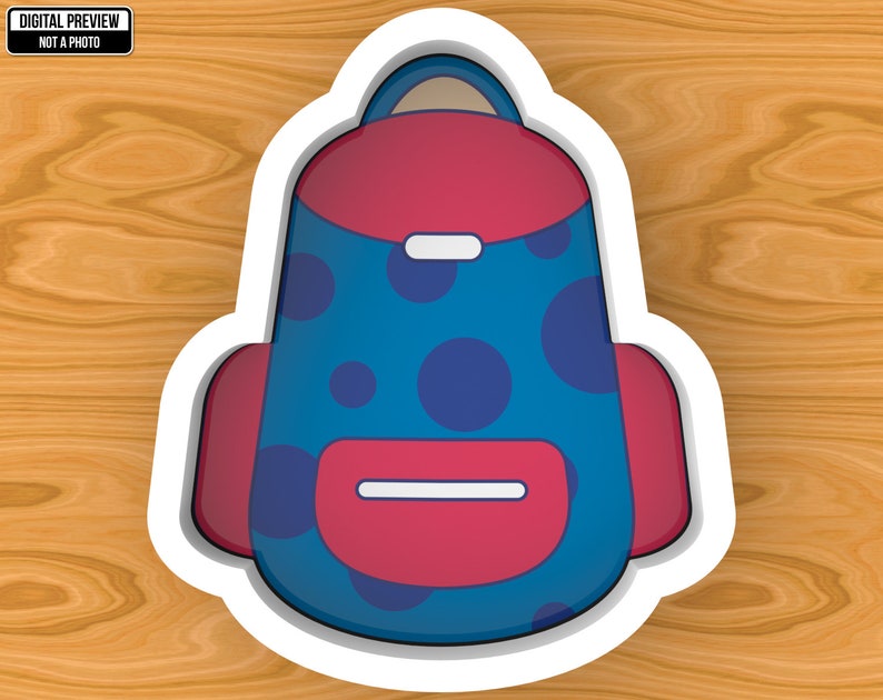 School Backpack Dough Fondant Cookie Cutter Selectable sizes Etsy