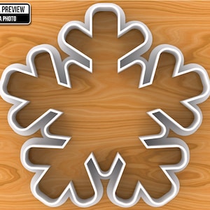Snowflake Cookie Cutter, Selectable sizes, Sharp Edge Upgrade Available