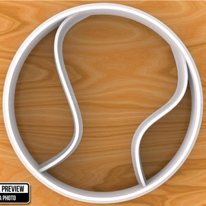 Tennis Ball Cookie Cutter, Selectable sizes, Sharp Edge Upgrade Available