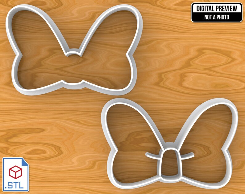 Minnie Mouse Bow Knot Cookie Cutter Detailed Or Outlined Etsy
