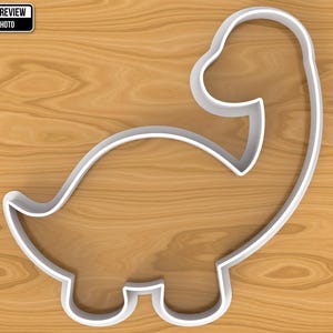 Dinosaur Brontosaurus Cookie Cutter, Selectable sizes, Sharp Edge Upgrade, Polymer Clay Jewelry Cutting Tool
