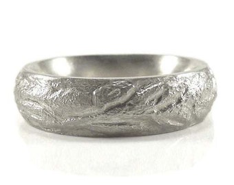 Männerring aus massivem Sterlingsilber, Partnerring, Bandring, Biker, Silber, - handgefertigter Silberring.