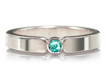 Ring aus Sterlingsilber poliert mit Topas Paraiba - Verlobungsring, Vorsteckring, Antragsring, Stapelring
