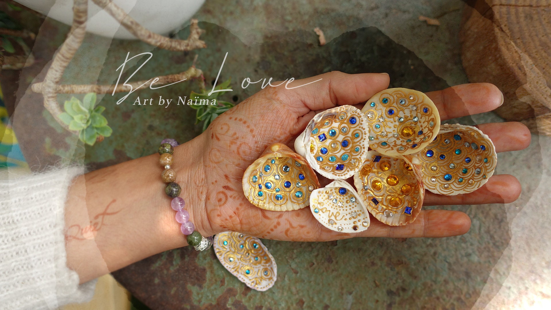 9 Shells Or & Blue - Thème Océan Décoration