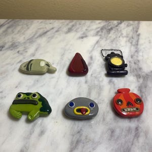 6 Pack Cartoon Halloween Fall Polymer Clay Magnet Set